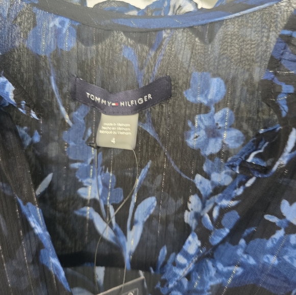 $159 Tommy Hilfiger Provincial Floral Chiffon Ruffled Dress Sz 4 Tiered New Mesh - Picture 7 of 15